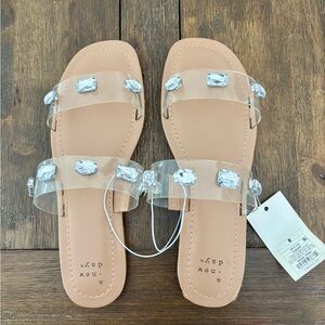 A New Day Sandals with Gem Accents - size 8
